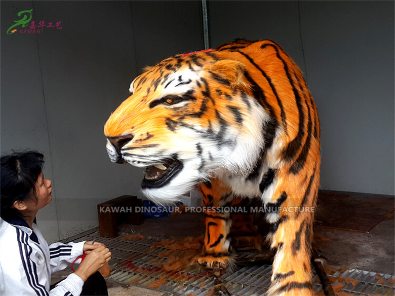 原始大小仿真機械動物定制老虎模型