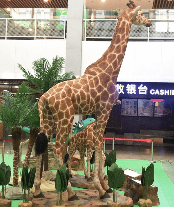 森林主題游樂場仿真動物模型長頸鹿
