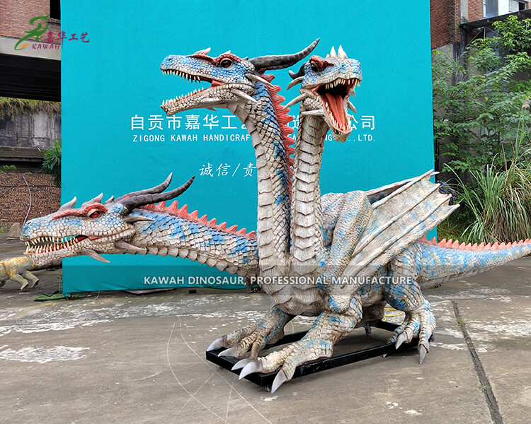 景區公園室內裝飾西方三頭龍擺件